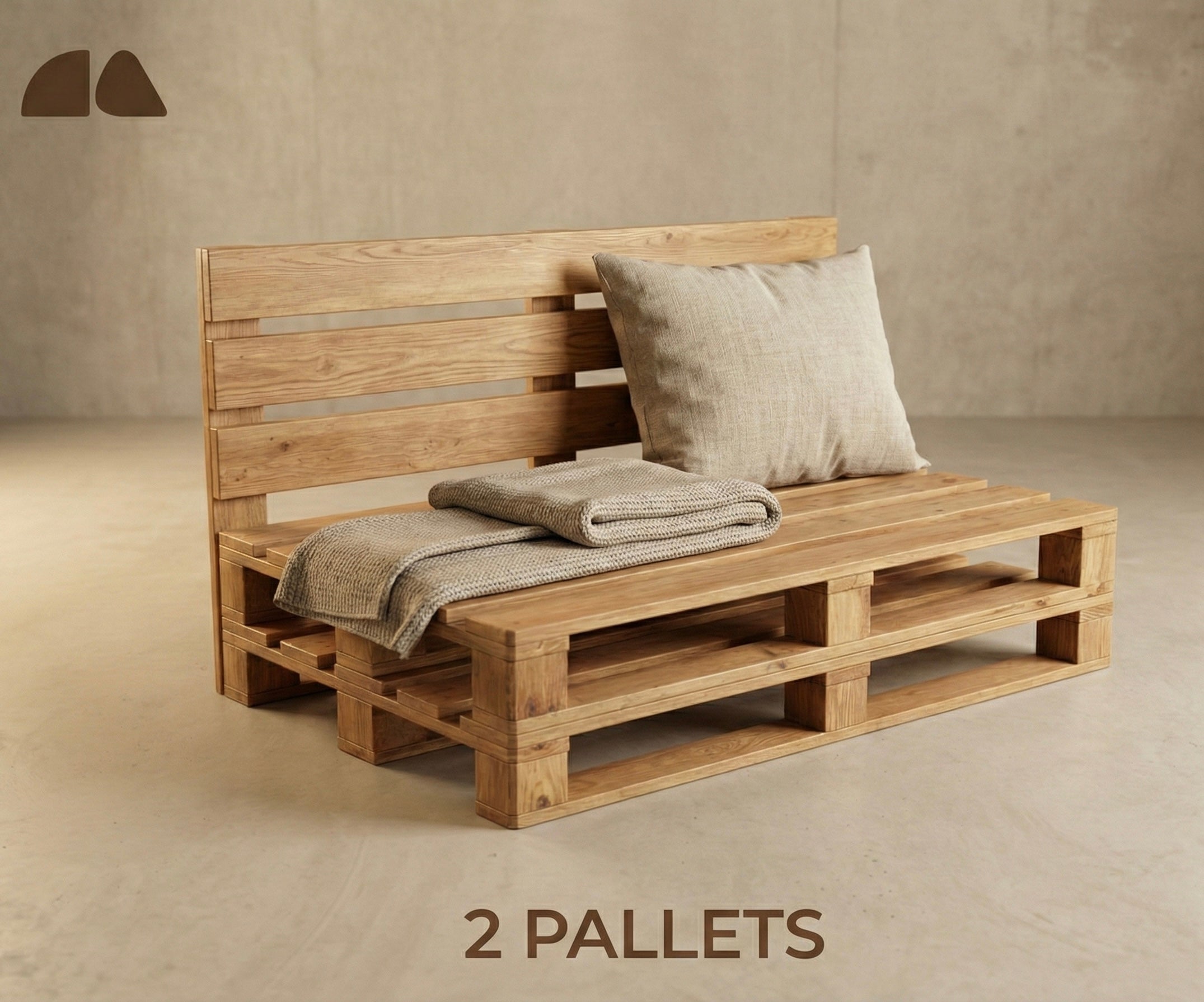2 seater wooden pallet sofa Bangalore - Brownhues