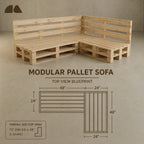 L shaped wooden pallet sofa with headrest Bangalore - Brownhues